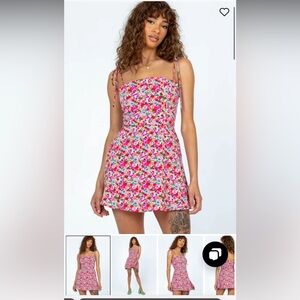 Princess polly sold out elissa mini dress pink floral US 2. Worn one time.